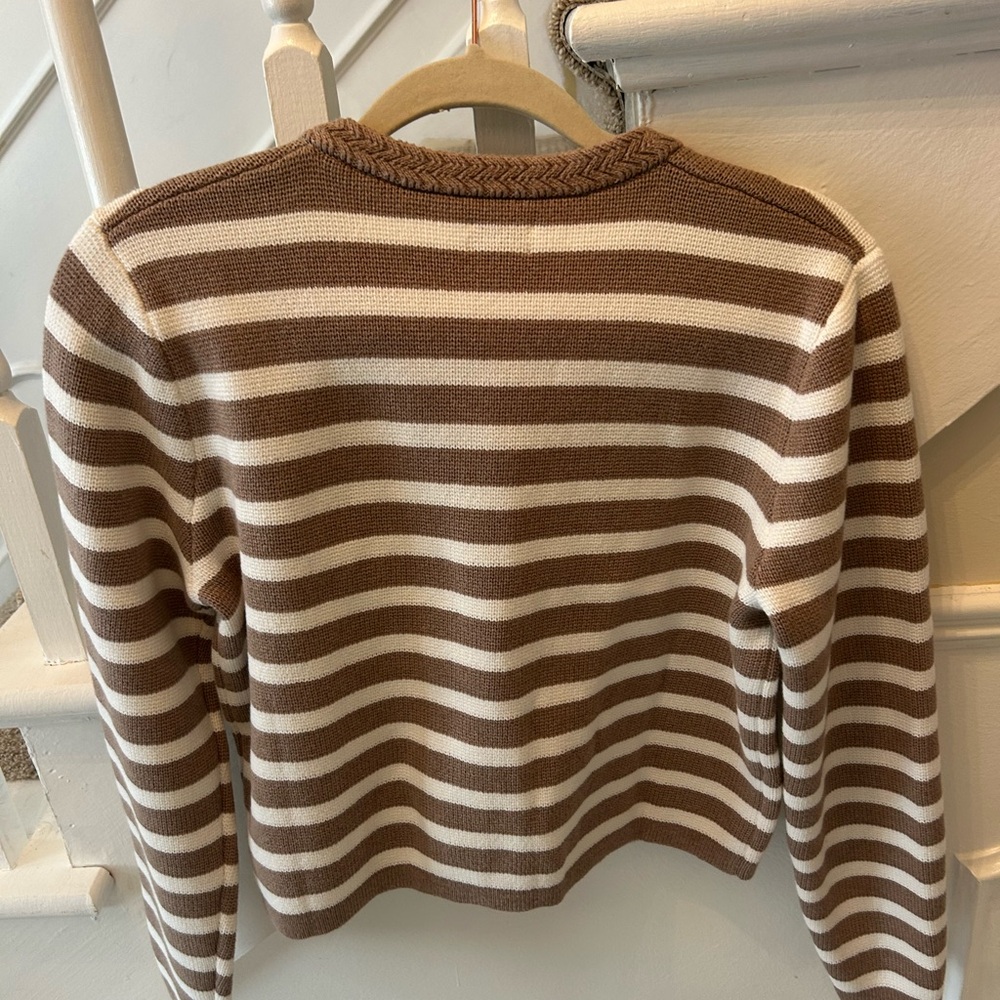 Striped Brown and White Women's Sweater